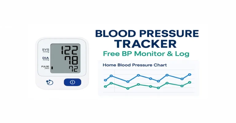 Blood Pressure Tracker with free BP Monitor and Home Blood Pressure Chart for accurate hypertension tracking