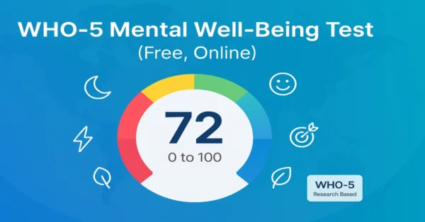 WHO-5 Mental Well-Being Test online free – quick 2 minute wellbeing quiz with instant 0 to 100 score