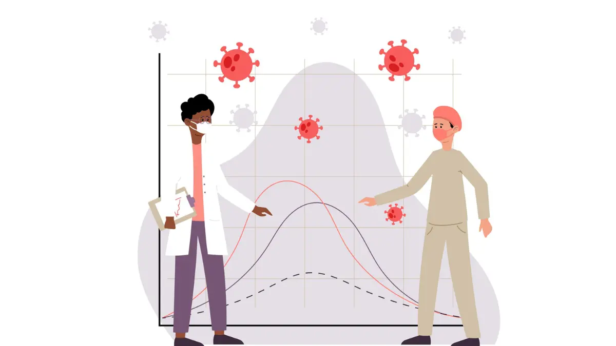 Doctor discussing mesothelioma prognostic factors and survival curves with cancer patient during medical consultation