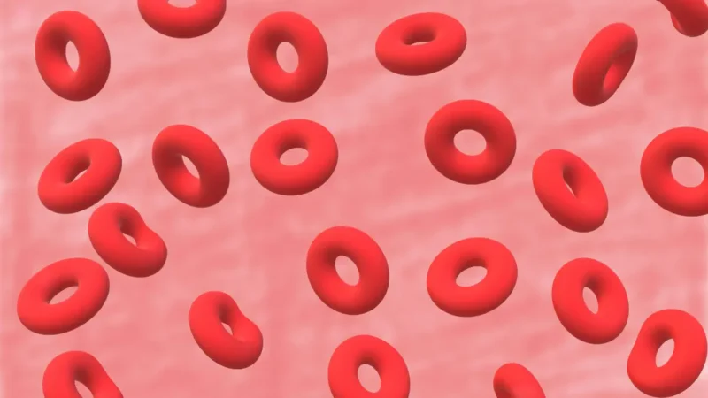 CBC Blood Test Results red blood cells flow illustration showing normal erythrocyte distribution