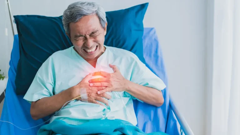 Echocardiogram Results showing an elderly patient experiencing chest pain related to heart function abnormalities