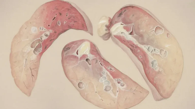 Lung Cancer Signs shown through early pathological changes in lung tissue anatomy