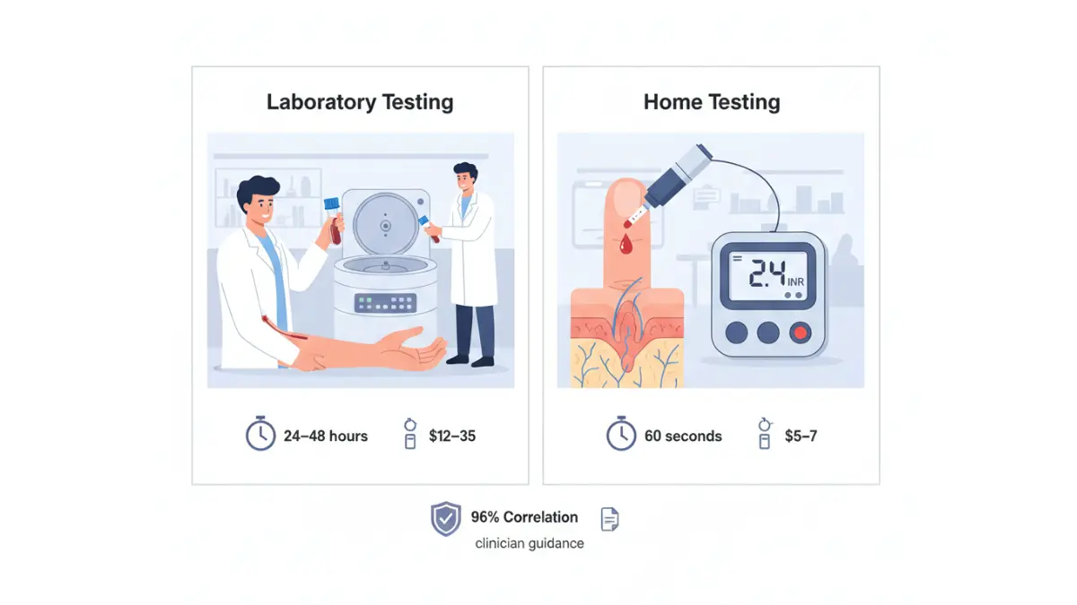 Comparison of laboratory blood draw versus home fingerstick methods for PT/INR testing accuracy and speed