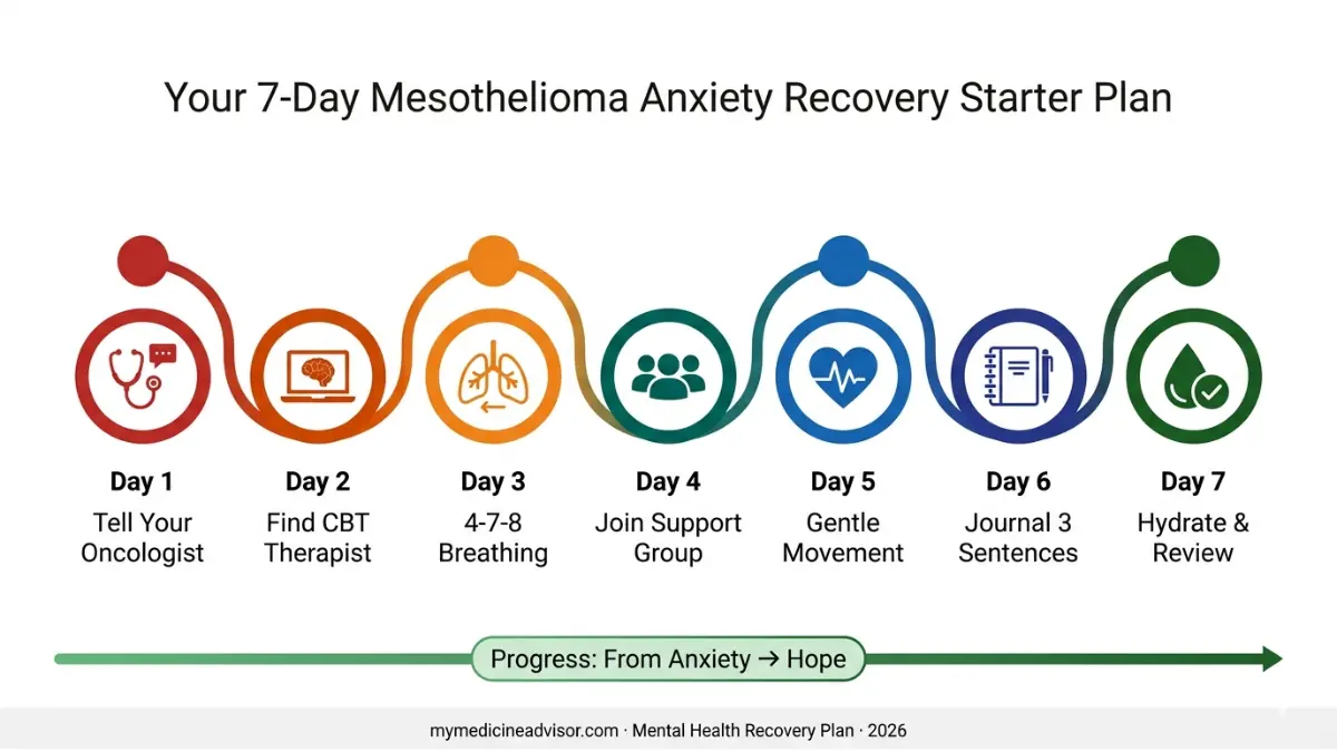 Mesothelioma Anxiety 7 day recovery plan roadmap emotional journey diagram