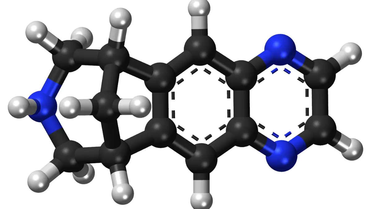 quit smoking lung cancer — varenicline Chantix ball and stick molecular model NCCN approved cessation medication safe during chemotherapy