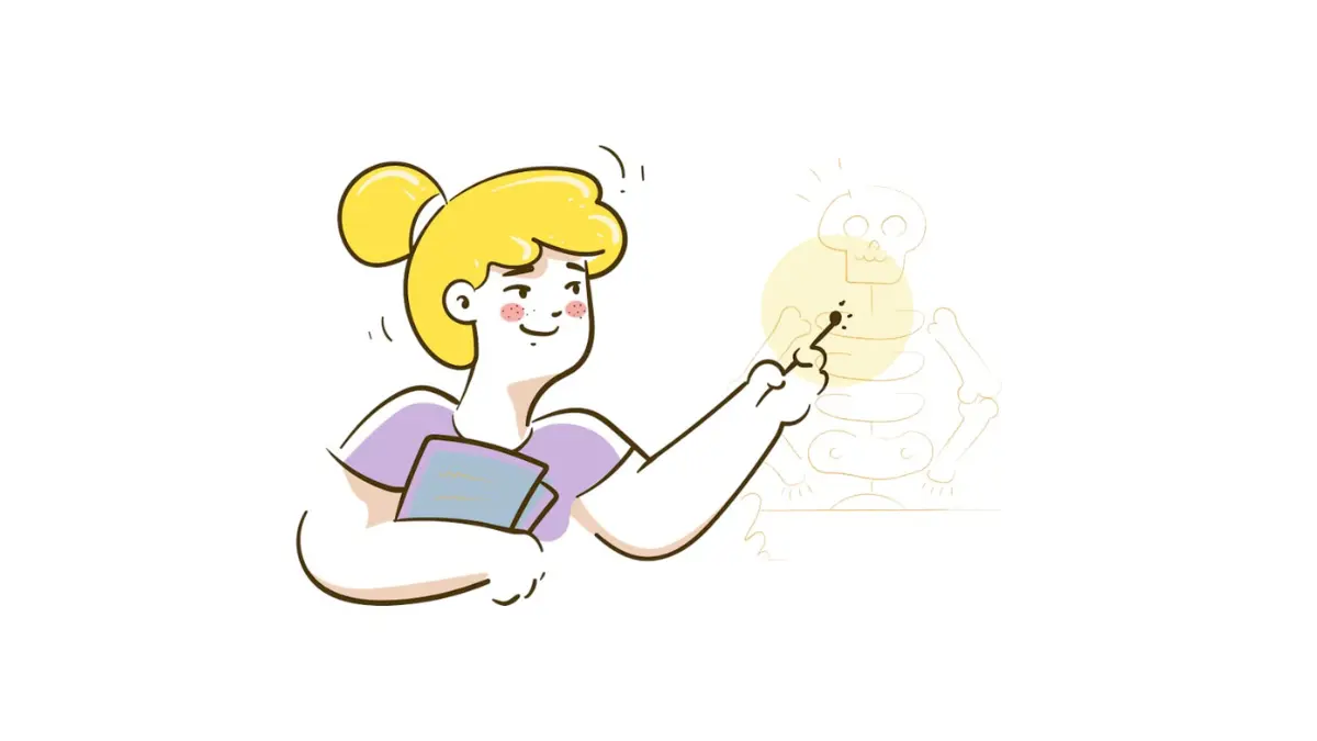 Tamoxifen vs Aromatase illustration of a woman revealing a skeleton outline, symbolizing bone density monitoring and osteoporosis risk.