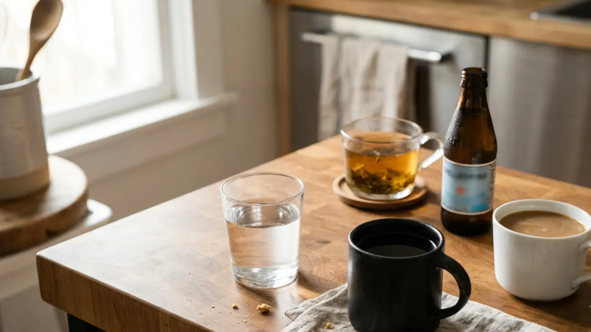 Coffee Before a Lipid Panel compared with plain water, tea, and other common morning drinks during fasting preparation.