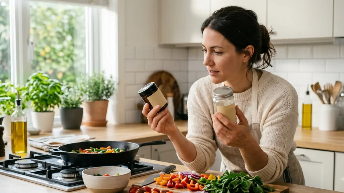 Preparing a heart healthy meal while comparing seasonings during BMP for Blood Pressure care