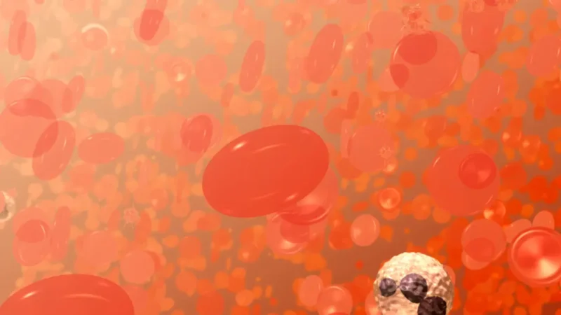 Vector medical illustration of red and white blood cells used to determine if a CBC covered by insurance is medically necessary.