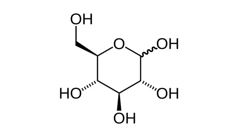 A clean medical vector illustration of the cyclic D-glucose molecular structure, showing the chemical blueprint that causes a high glucose lab result.
