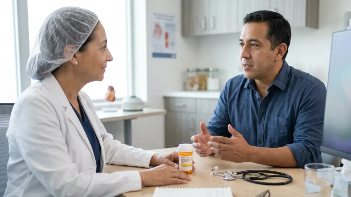 Statin follow-up appointment with a healthcare provider to monitor cholesterol treatment progress