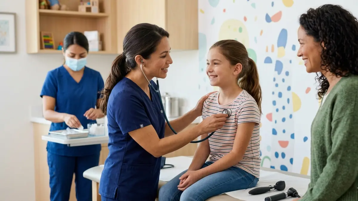 Cholesterol Test for Children performed as part of a routine preventive checkup for a healthy child during a pediatric wellness visit
