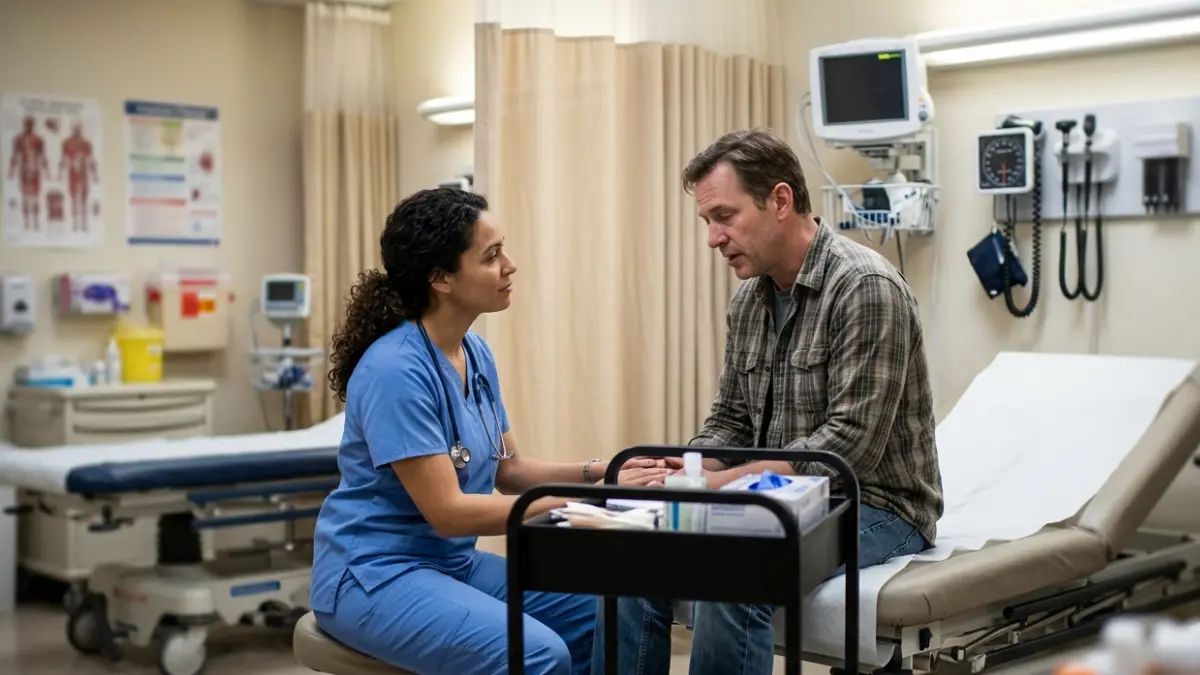 Physician evaluating an adult patient with a possible high Anion Gap during a medical examination