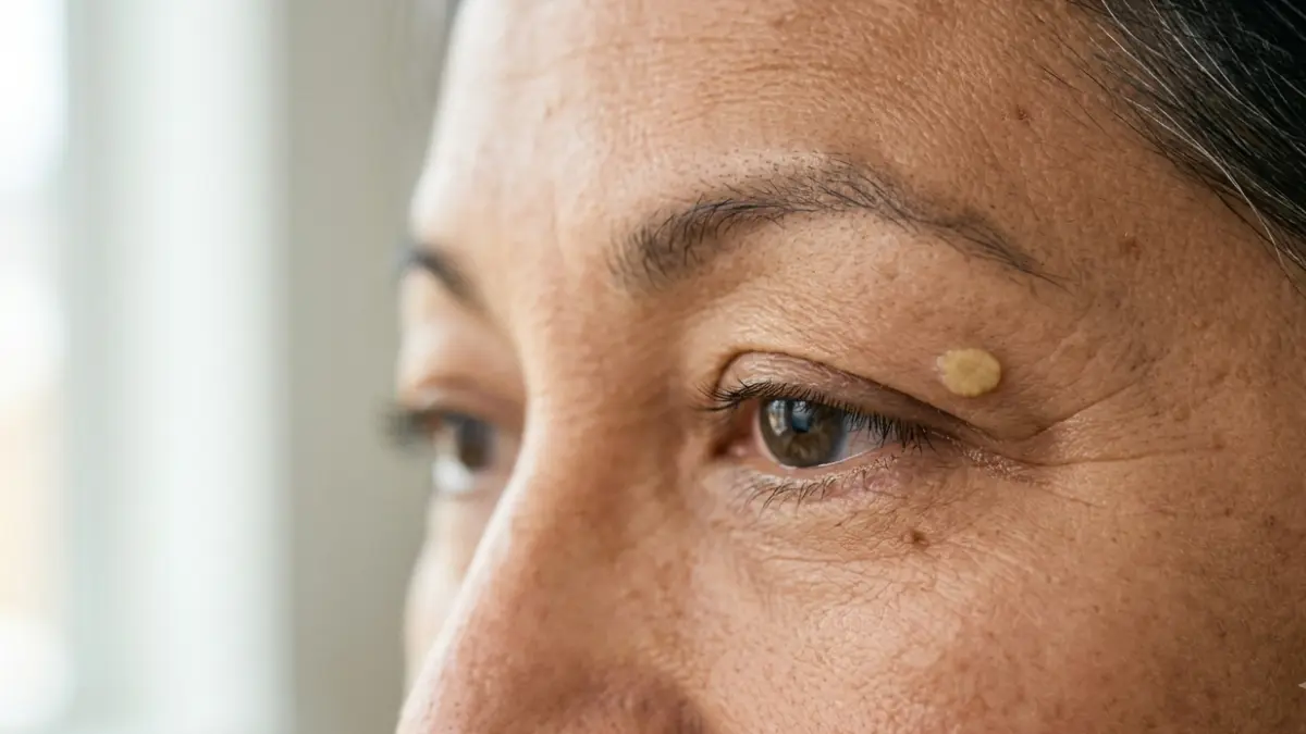 High Cholesterol Symptoms may rarely include yellow eyelid deposits called xanthelasma, although most people with high cholesterol never develop visible skin changes.