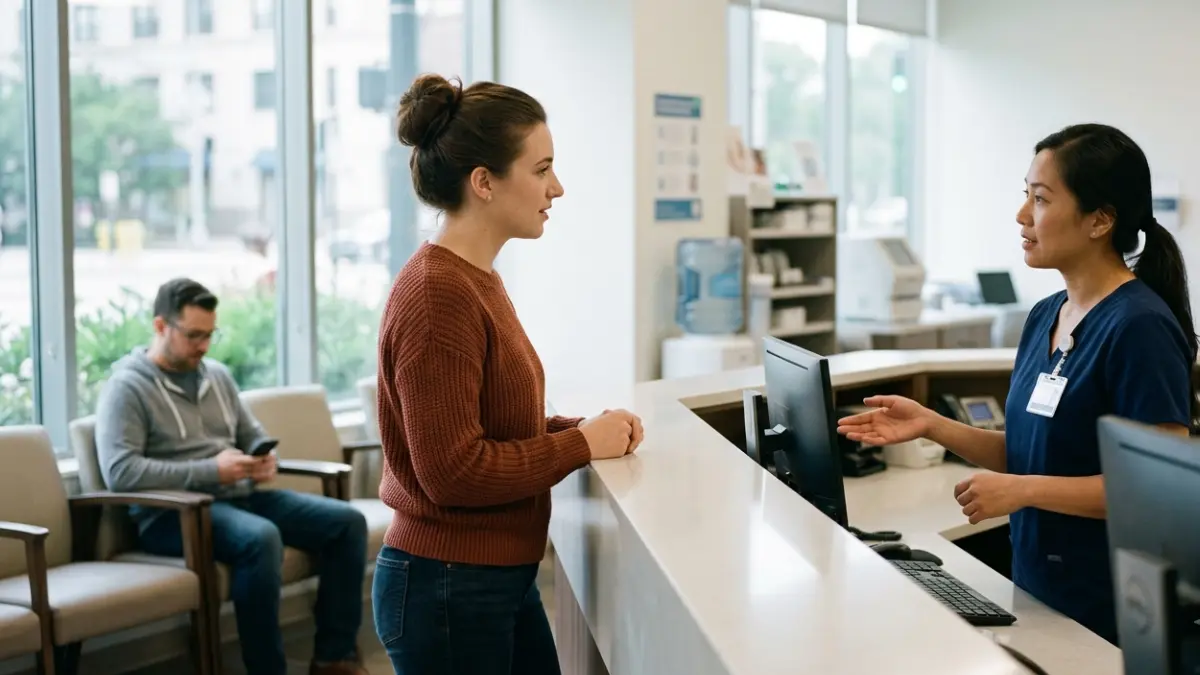 Person discussing Coffee Before a Lipid Panel with laboratory staff after accidentally drinking coffee before a scheduled blood test.
