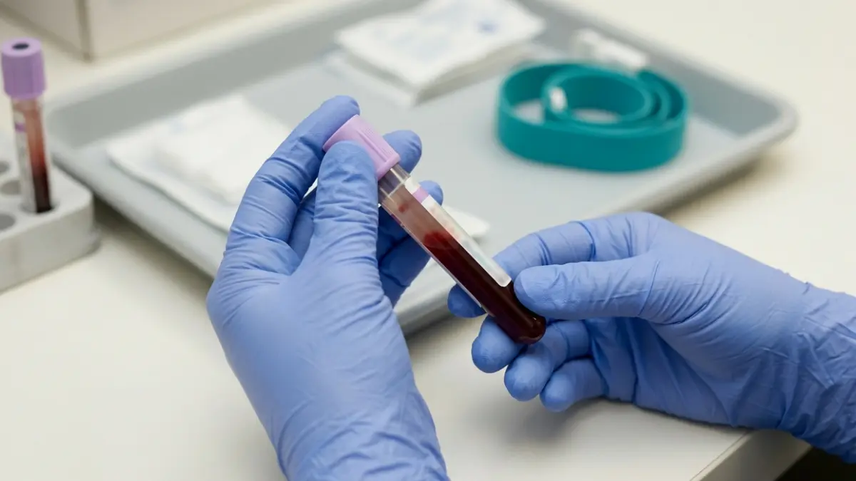 1-hour glucose test in pregnancy with a blood sample being handled in a clinical laboratory after glucose screening