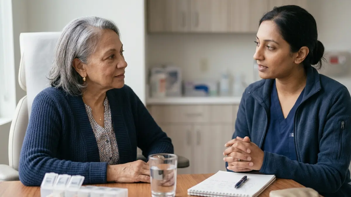 A1C Goal assessment during a personalized diabetes care discussion with an older adult