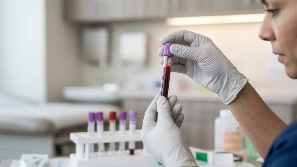 A1C in Pregnancy and blood physiology represented by careful handling of a clinical blood sample