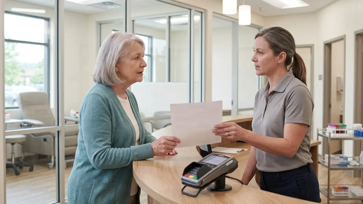 Self-pay patient requesting a written laboratory estimate for A1C Test Cost before blood testing
