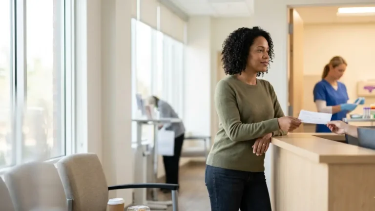 Patient arriving at a diagnostic laboratory before a blood draw without needing to Fast for an A1C Test