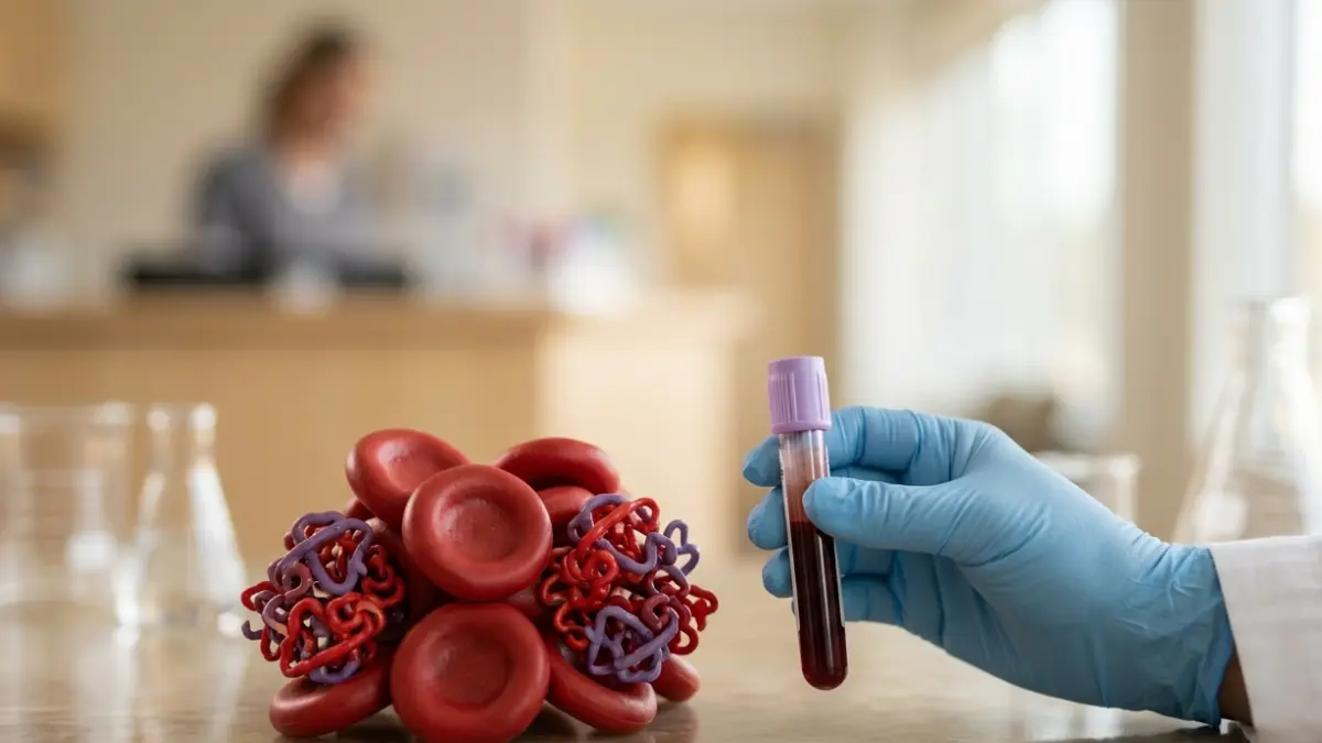 Laboratory blood sample showing how long-term glucose levels are measured without needing to Fast for an A1C Test