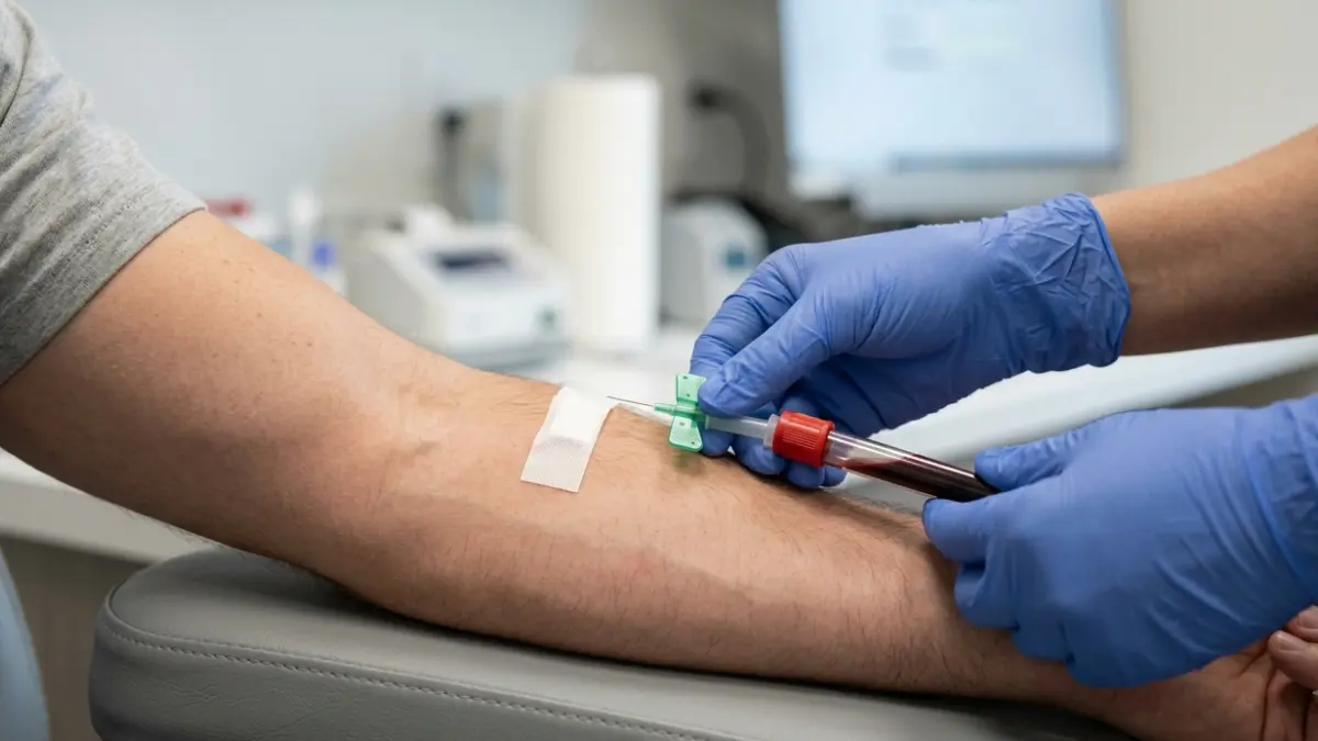 Glucose Levels: blood sample being collected for an A1C test