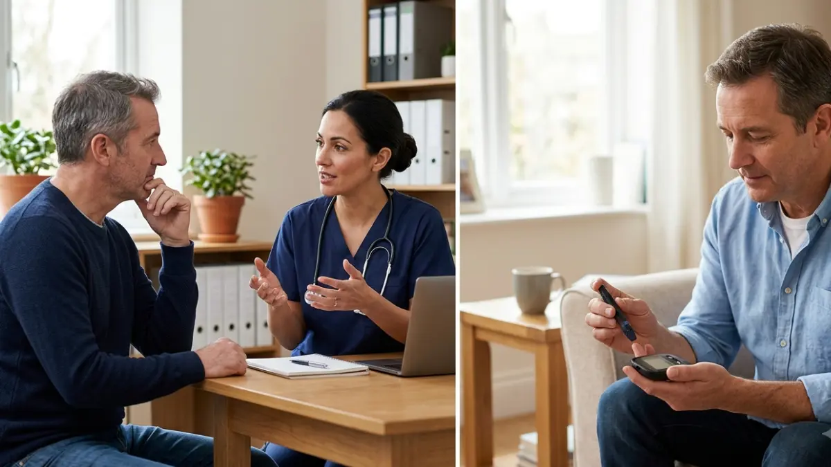 Comparison of two adults experiencing different care situations with the same Very High A1C result