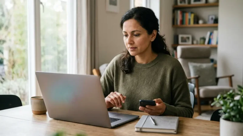 ALT Blood Test result concern while adult reviews health information on a laptop