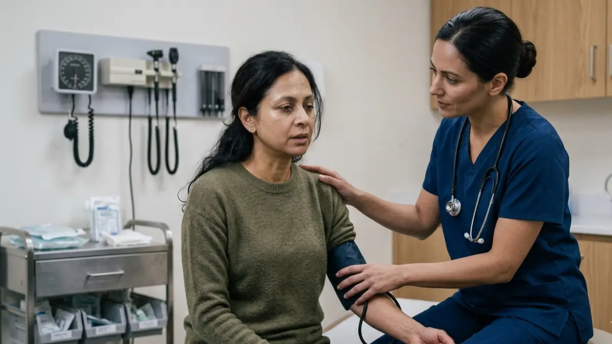 ALT Blood Test patient receiving urgent medical assessment for concerning symptoms