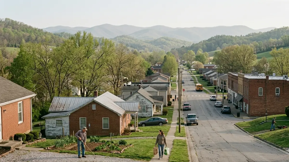 diabetes rates by state with a realistic Southern Appalachian community landscape