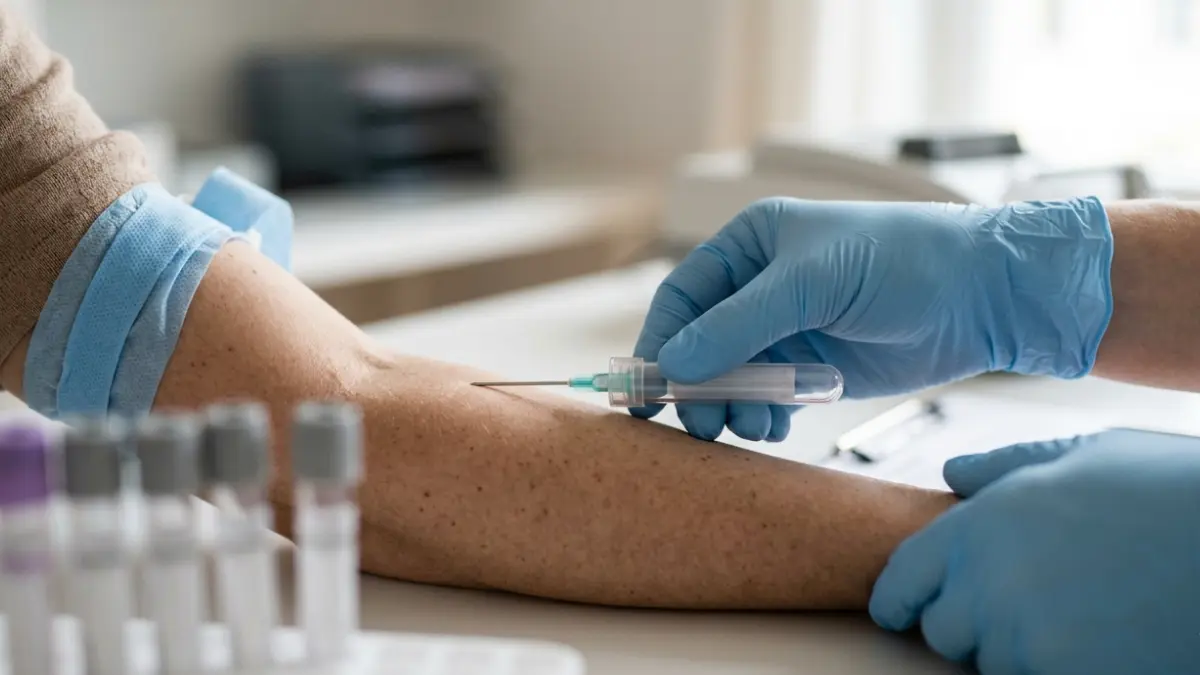 High TSH thyroid blood test being performed in a clinical setting