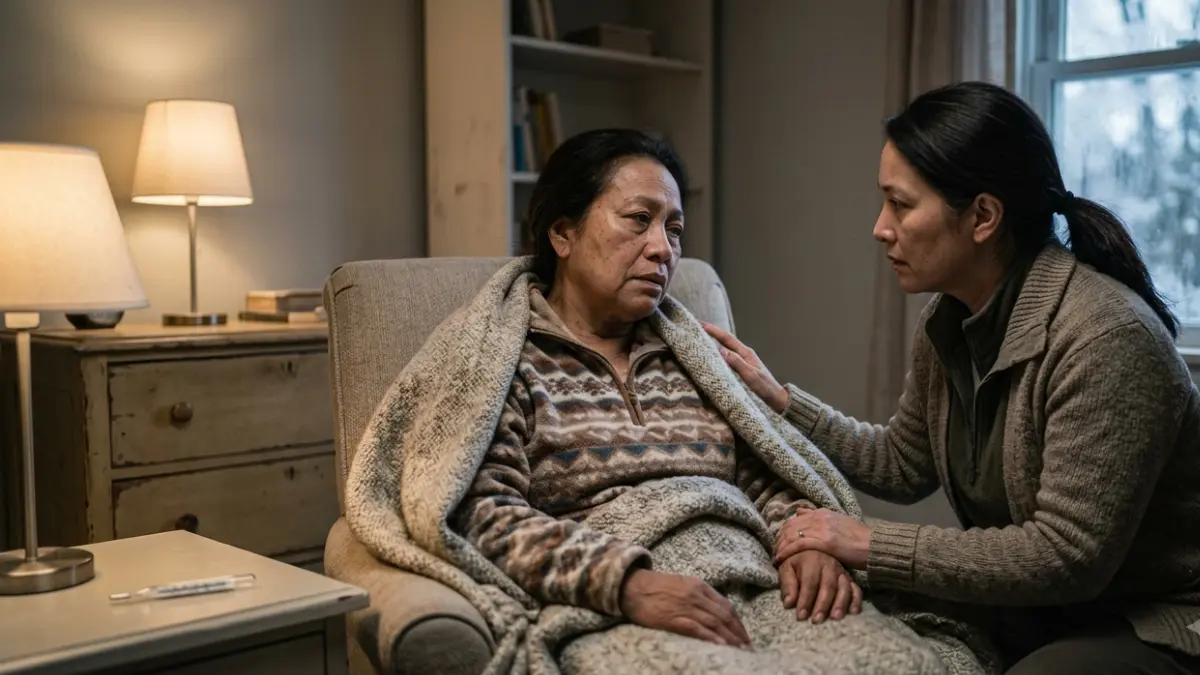 Myxedema Coma Symptoms associated with severe illness and cold exposure in an older adult