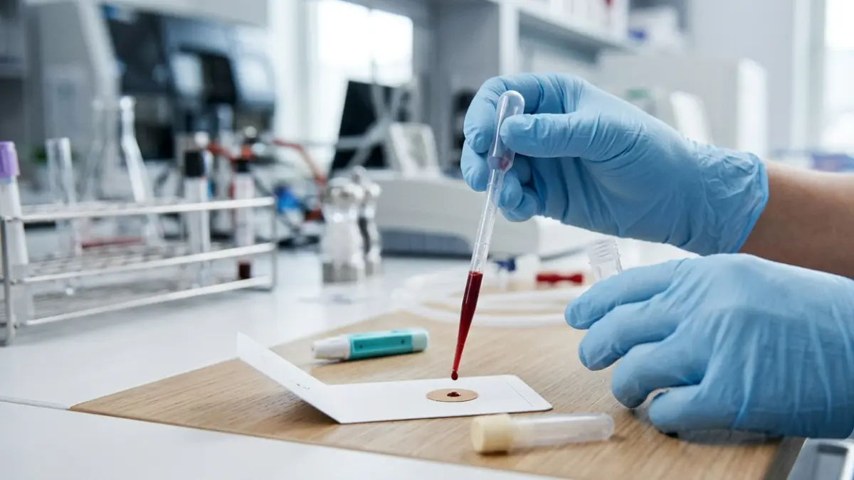 Thyroid test accuracy shown by a finger-prick blood sample prepared for laboratory thyroid analysis