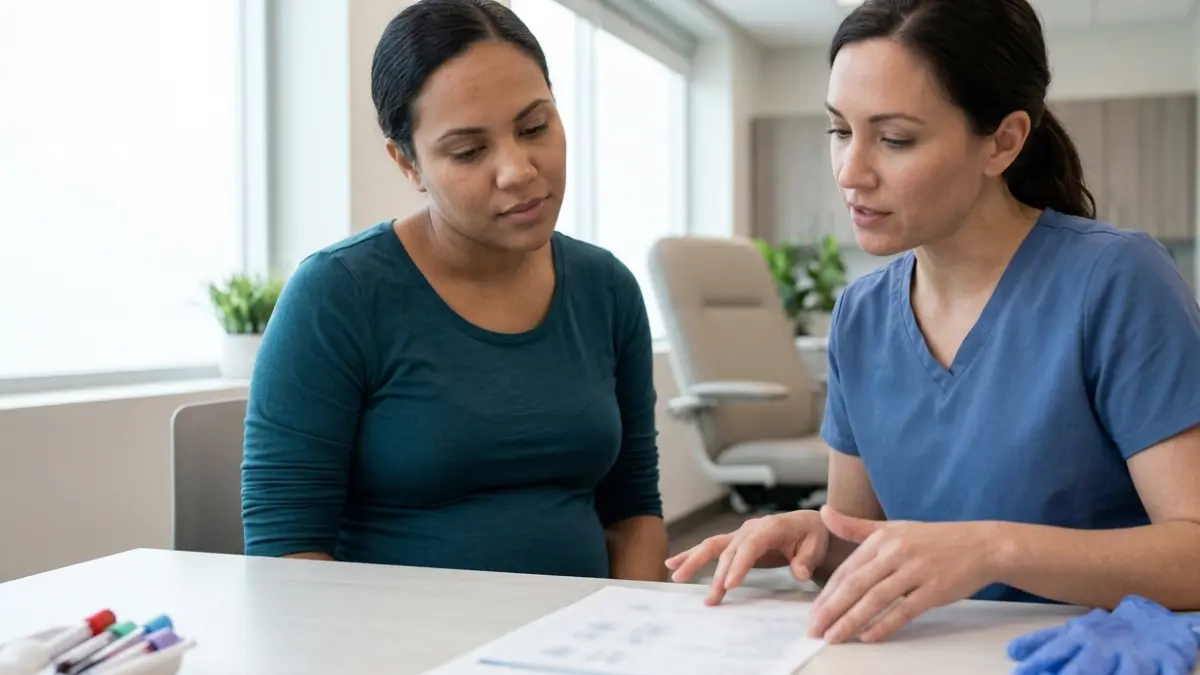 TSH levels in pregnancy being discussed with a healthcare professional