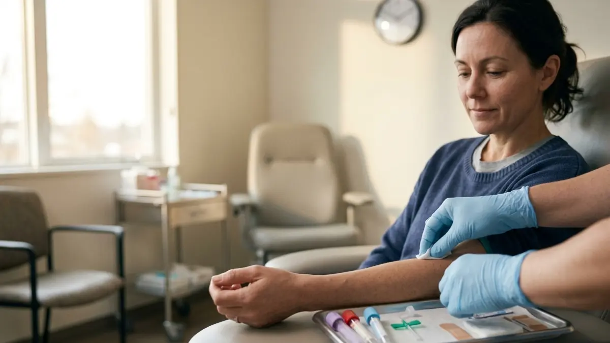 TSH Test early morning blood draw in a clinical laboratory