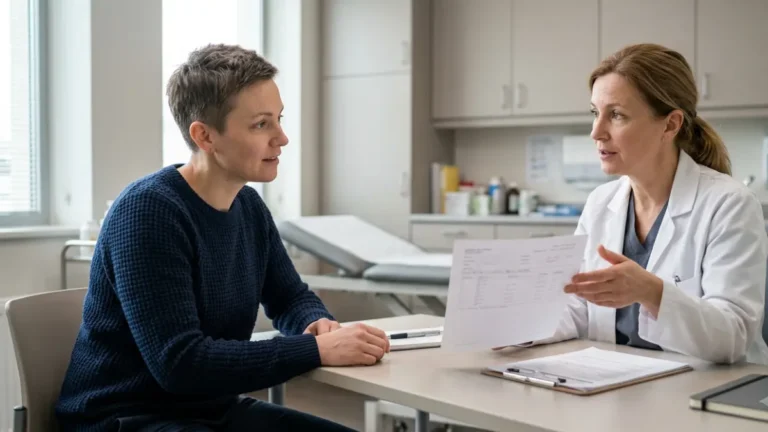 TSH vs free thyroid test results discussed during a medical consultation