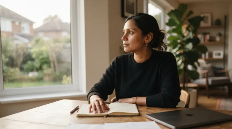 A person at home reviewing multiple lab documents, suggesting tracking Liver Enzyme ALT results over time