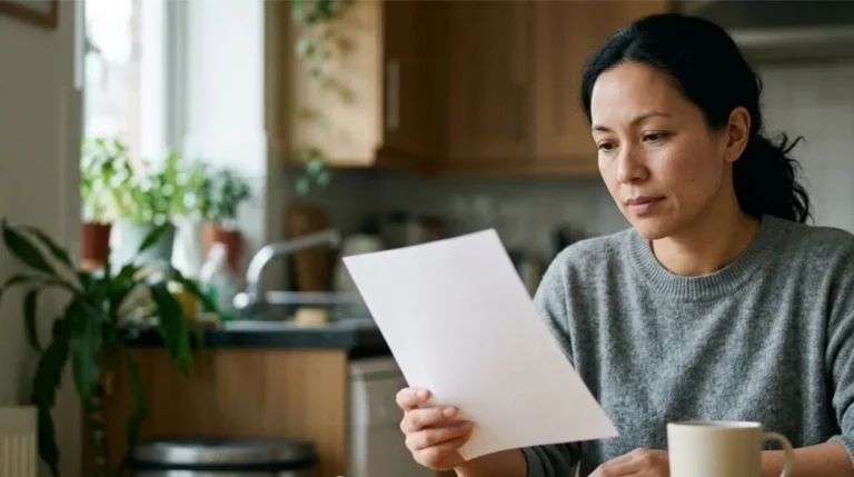 Person reviewing an unreadable blood-test page at home while learning about the AST Normal Range.