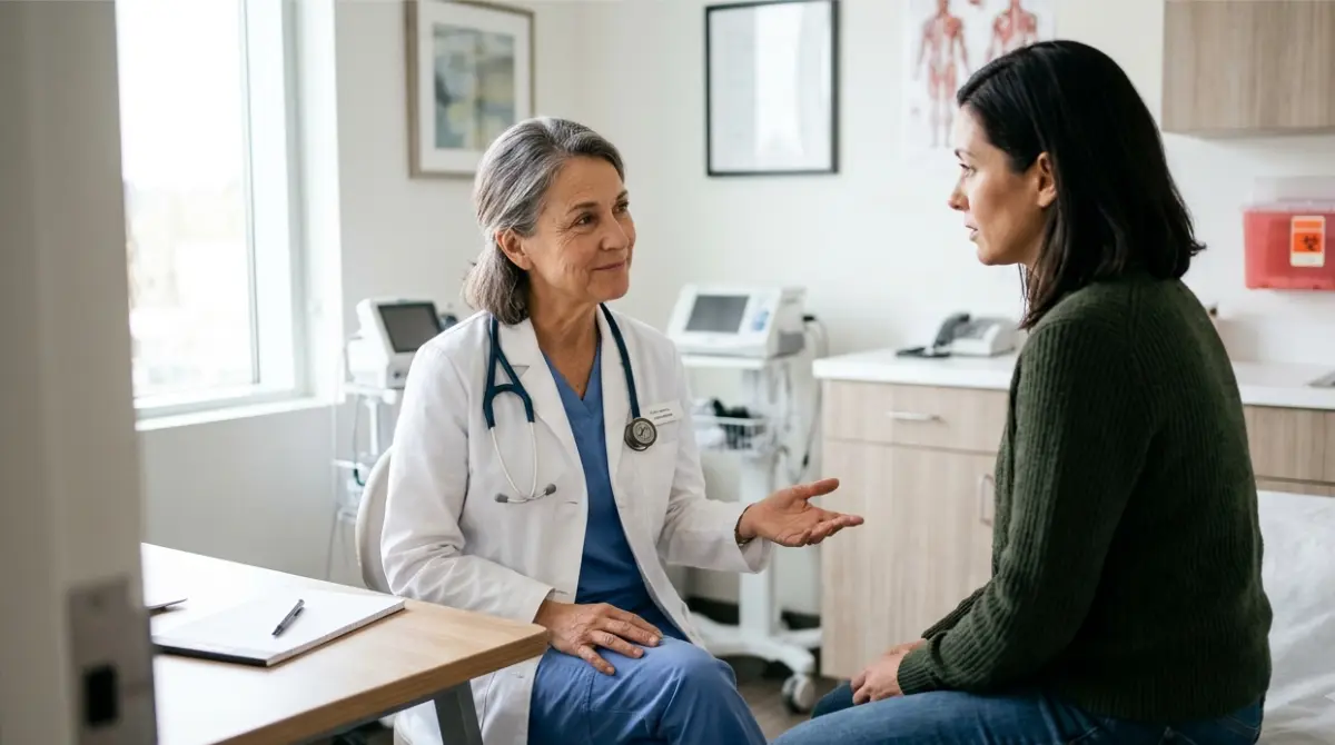 AST Over 1,000 result discussed between a doctor and patient during a clinic consultation