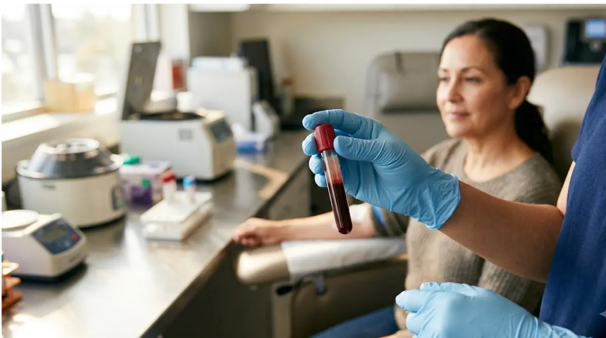 Hepatitis AST and ALT liver blood test being prepared in a clinical laboratory