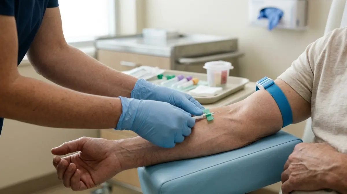 High AST follow-up may include discussing how a blood sample was collected.