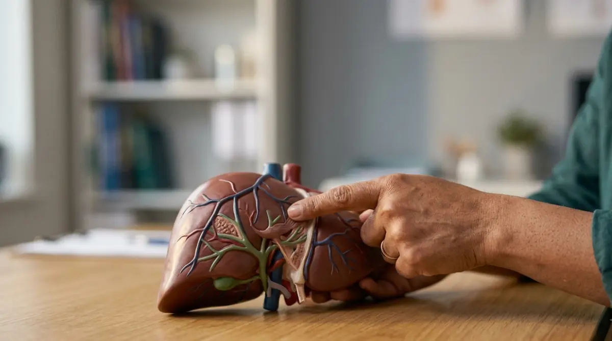 Clinician uses a liver model to explain ALT and liver Enzymes.