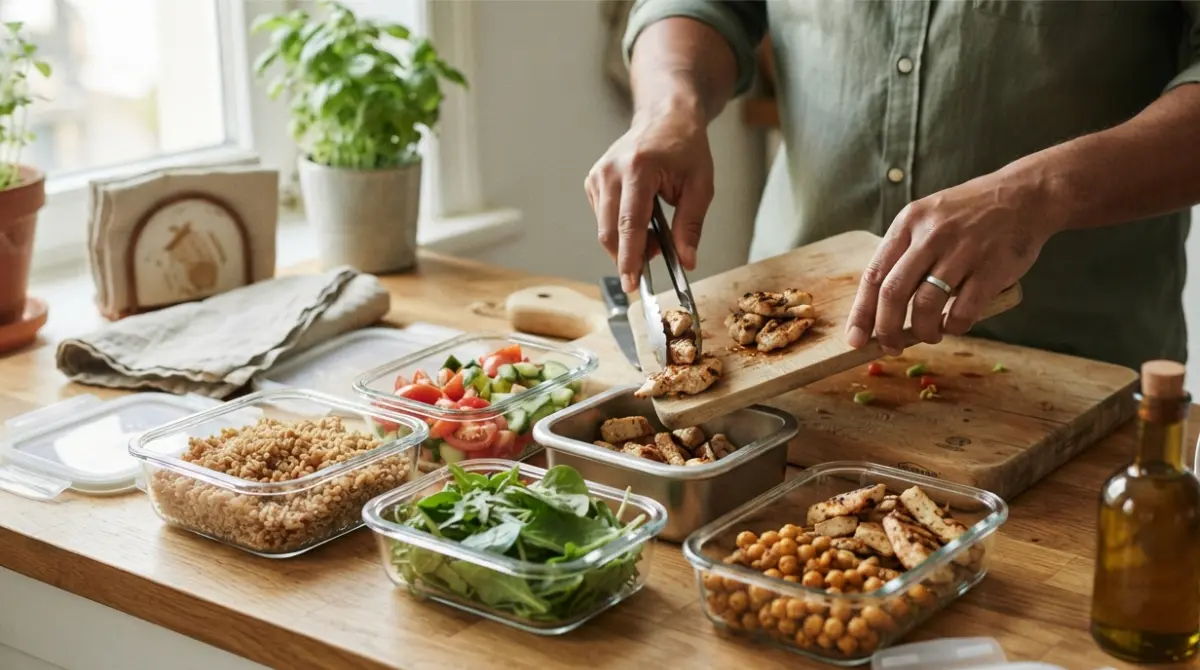 Lower ALT: preparing a Mediterranean-style, calorie-conscious meal to support weight loss for fatty liver.