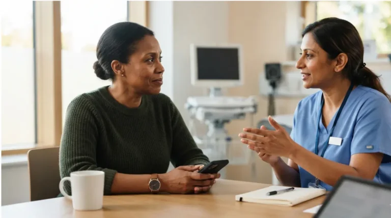 Doctor discussing high ALT liver enzyme results with a patient taking Statins